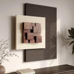 Large 3D Wood Textured Neutral Abstract Wall Art