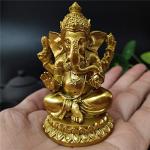 Gold Lord Ganesha Elephant Statue - Decorative Resin Art
