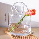 Fixwal Handbag-Shaped Clear Glass Flower Vase