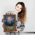 Vintage Moonlight Woodland Canvas Wall Art Print
