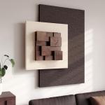 Large 3D Wood Textured Neutral Abstract Wall Art