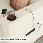 87" Velvet Beige Pull Out Sleeper Sofa Bed