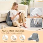 Dark Grey Reading Pillow for Bed and Sofa