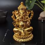 Gold Lord Ganesha Elephant Statue - Decorative Resin Art