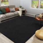 Black Memory Foam Area Rug, 4x6 Feet, Washable