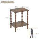 Rustic Brown 2-Tier Side Table with Storage