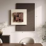 Large 3D Wood Textured Neutral Abstract Wall Art