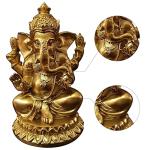 Gold Lord Ganesha Elephant Statue - Decorative Resin Art