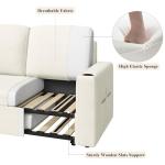 87" Velvet Beige Pull Out Sleeper Sofa Bed