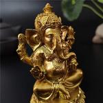 Gold Lord Ganesha Elephant Statue - Decorative Resin Art