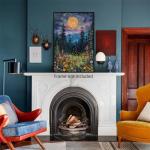 Vintage Moonlight Woodland Canvas Wall Art Print