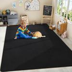 Black Memory Foam Area Rug, 4x6 Feet, Washable