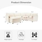 Beige 5-Seater Modular Corner Sectional Sofa