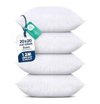 Set of 4 White 20x20 Decorative Throw Pillows