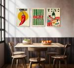Vintage Kitchen Canvas Wall Art Set - 3 Pieces