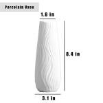 Artistic White Ceramic Flower Vase - 8.4" H