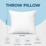 Set of 4 White 20x20 Decorative Throw Pillows