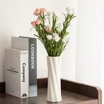 Artistic White Ceramic Flower Vase - 8.4" H