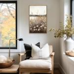 Framed Vintage Autumn Wildflower Canvas Wall Art