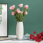 Artistic White Ceramic Flower Vase - 8.4" H