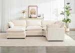Beige 5-Seater Modular Corner Sectional Sofa