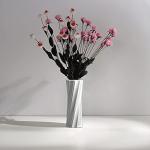 Artistic White Ceramic Flower Vase - 8.4" H