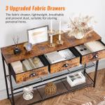 Rustic Brown Entryway Console Table with Drawers