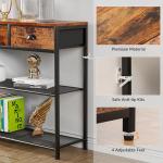 Rustic Brown Entryway Console Table with Drawers