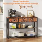 Rustic Brown Entryway Console Table with Drawers