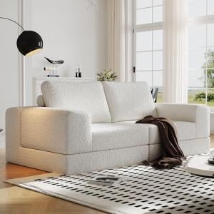 Beige Cloud Modular Sofa with Pillows