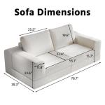 Beige Cloud Modular Sofa with Pillows