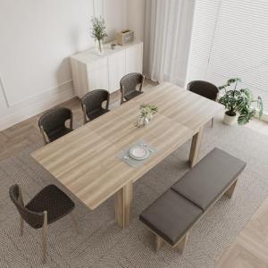 Extendable Dining Table for Small Spaces - Natural
