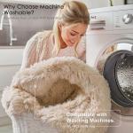 Soft Beige Machine Washable Shaggy Area Rug