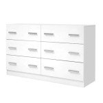 White Tallboy Chest of Drawers with 6 Drawers