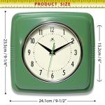Green Retro 9-Inch Mid Century Wall Clock