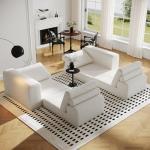 Beige Cloud Modular Sofa with Pillows