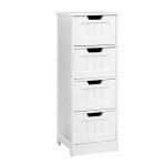 4-Drawer Wooden Bathroom Storage Cabinet in White