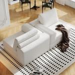 Beige Cloud Modular Sofa with Pillows