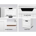 4-Drawer Wooden Bathroom Storage Cabinet in White