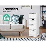 4-Drawer Wooden Bathroom Storage Cabinet in White