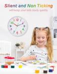 Lantoo Silent Kids Wall Clock – Battery-Powered, 8 Inch