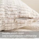 Set of 2 Cream Striped Corduroy Pillow Covers