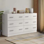 White Tallboy Chest of Drawers with 6 Drawers