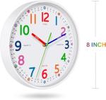 Lantoo Silent Kids Wall Clock – Battery-Powered, 8 Inch