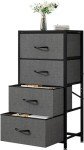 4-Drawer Fabric Storage Dresser with Wood Top
