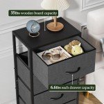 4-Drawer Fabric Storage Dresser with Wood Top