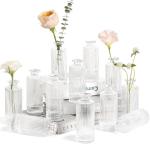 Set of 12 Vintage Mini Glass Flower Vases