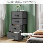 4-Drawer Fabric Storage Dresser with Wood Top