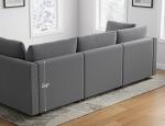 L-Shaped Cloud Couch with Ottoman for Living Room