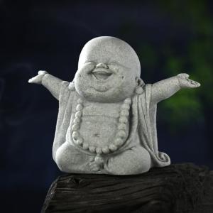 Laughing Buddha Sandstone Statue for Home Decor